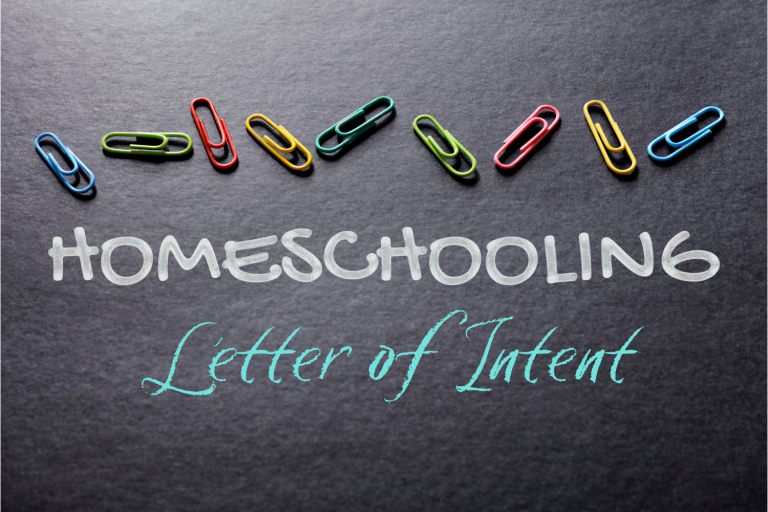 Letter of intent to homeschool
